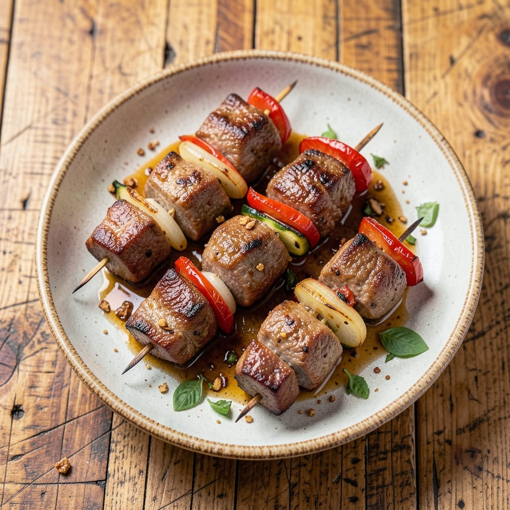 Beef and Vegetable Kabobs Recipe: Charred Skewers With Juicy Beef and Crisp Bites