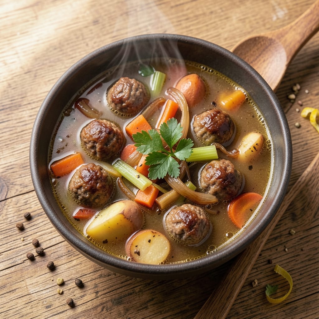 Ball Vegetable Beef Soup Recipe: Hearty One-Pot Meal With Caramelized Roots