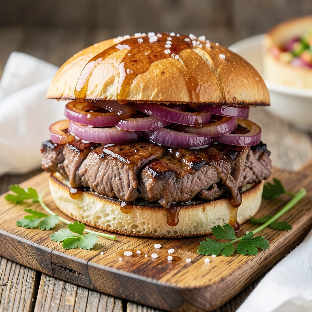 Beef and Onion Sandwich Recipe: Crusty Rolls With Caramelized Sweetness