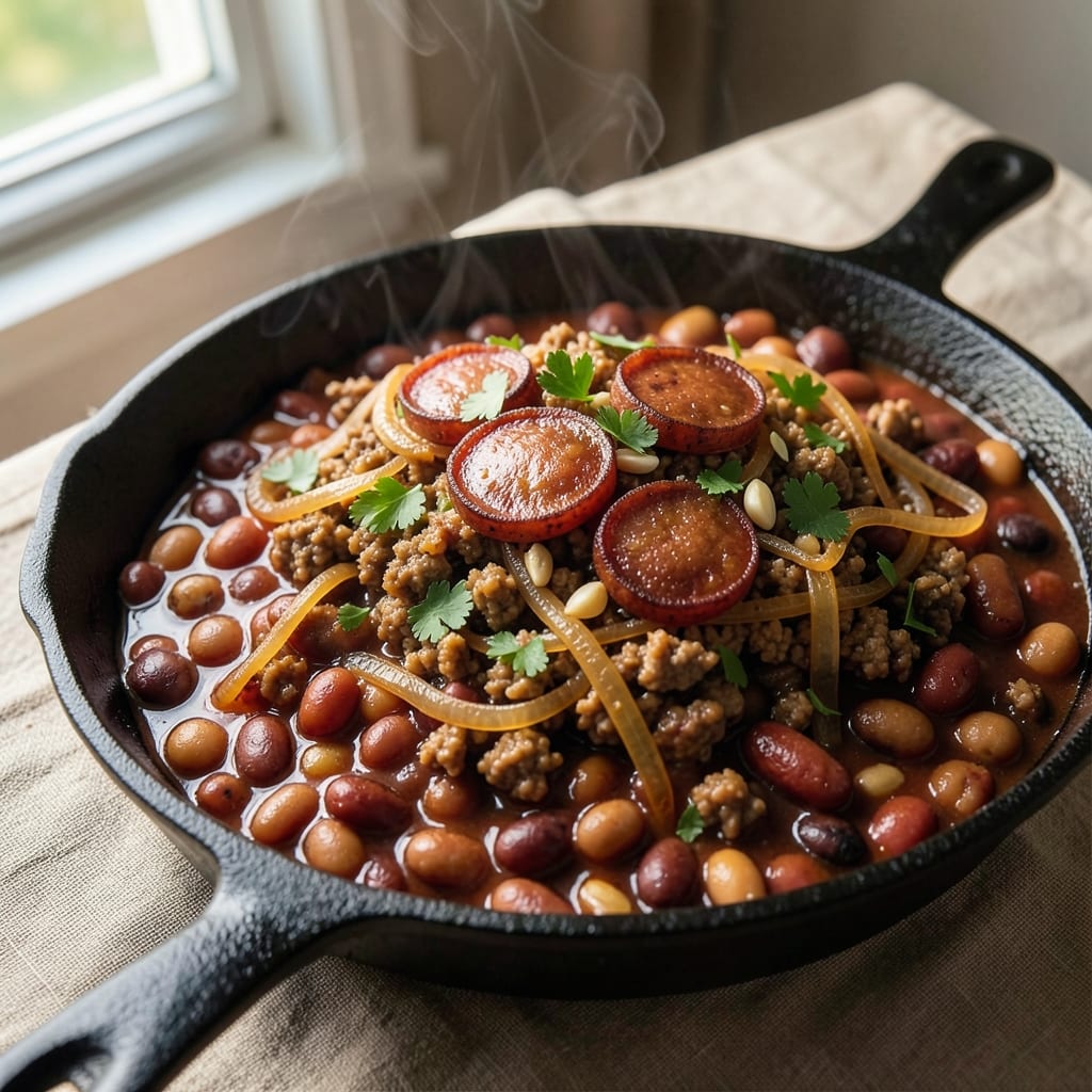 Baked Bean Recipe with Ground Beef and Sausage: Smoky-Spiced One-Pot Meal