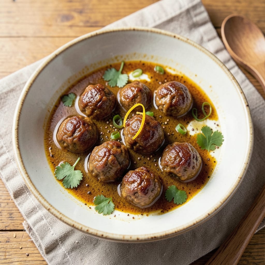 Beef Ball Curry Recipe: Spiced Meatballs in Coconut-Tomato Velvety Sauce