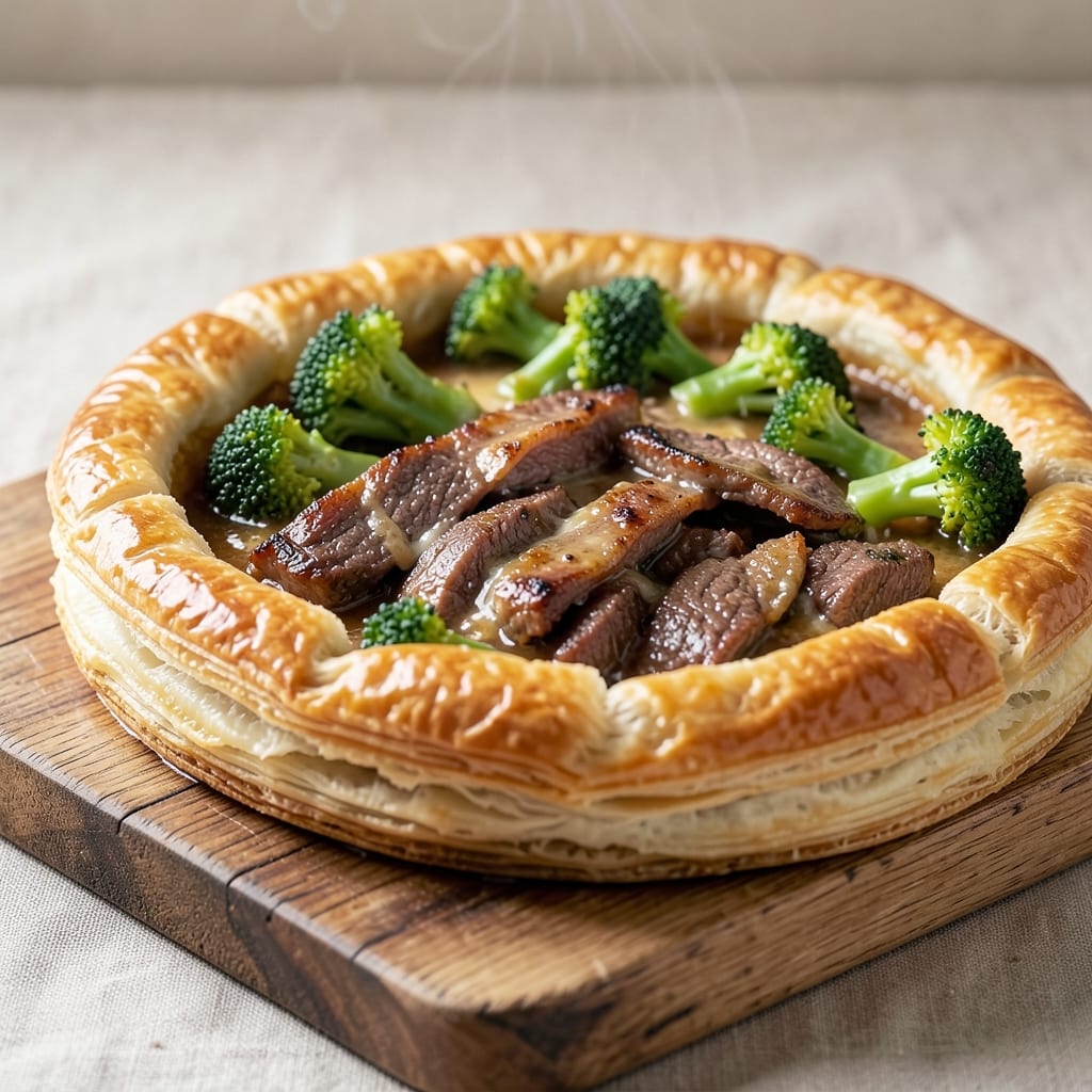 Beef and Broccoli Pie Recipe: Flaky Crust Envelops Savory Filling