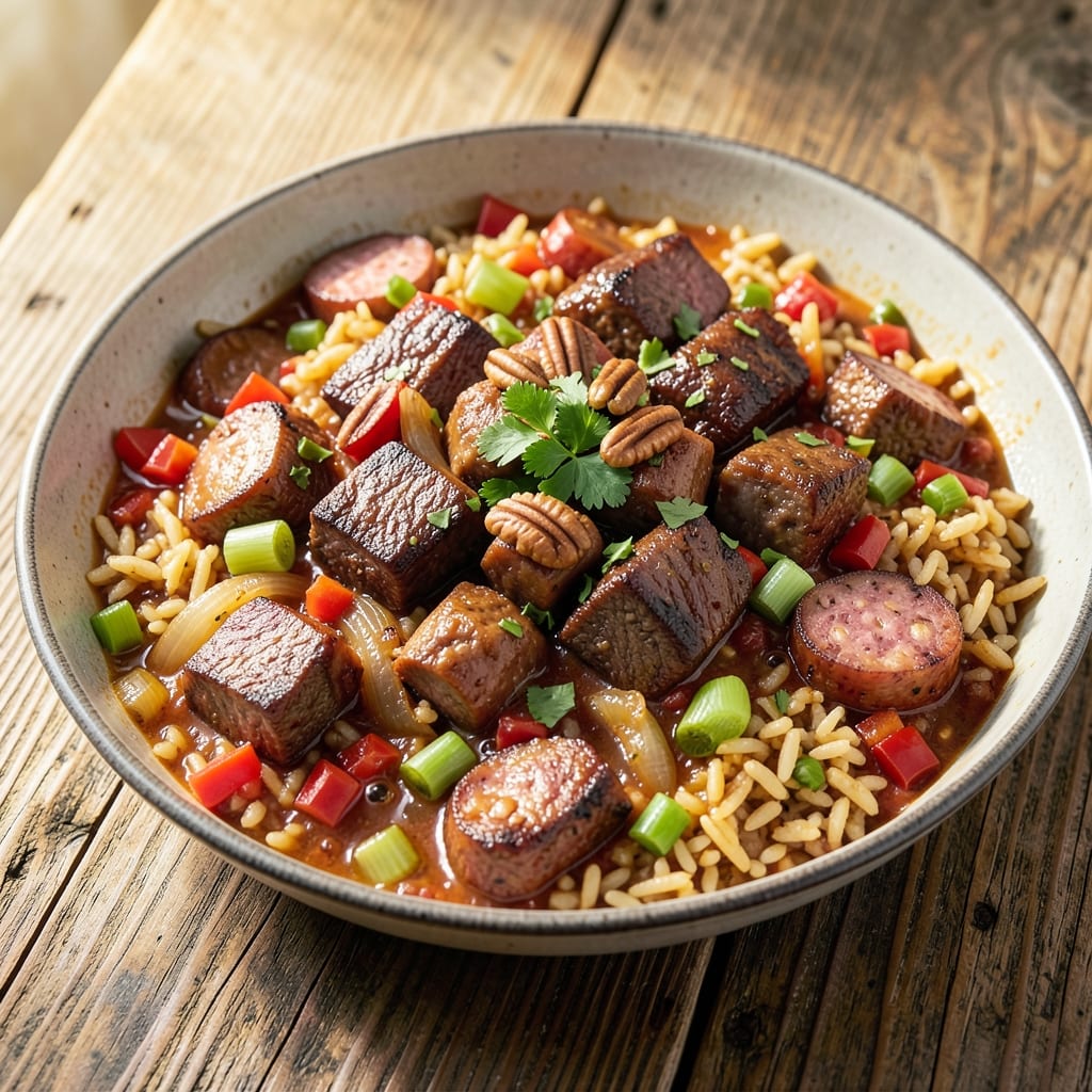 Beef and Sausage Jambalaya Recipe: Spiced One-Pot Feast With Perfect Grain Texture