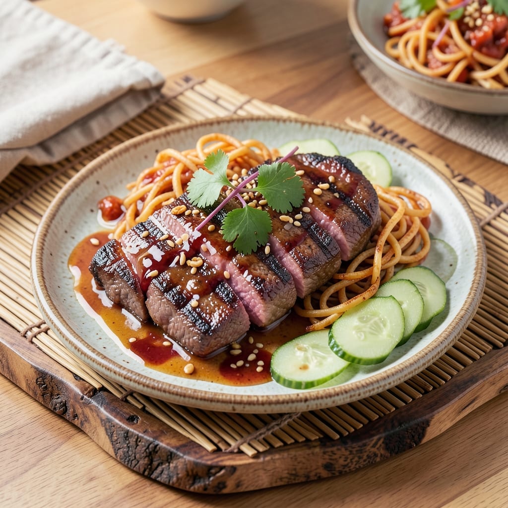Bang Bang Beef Recipe: Crunchy Peanut Sauce Over Tender Beef Strips