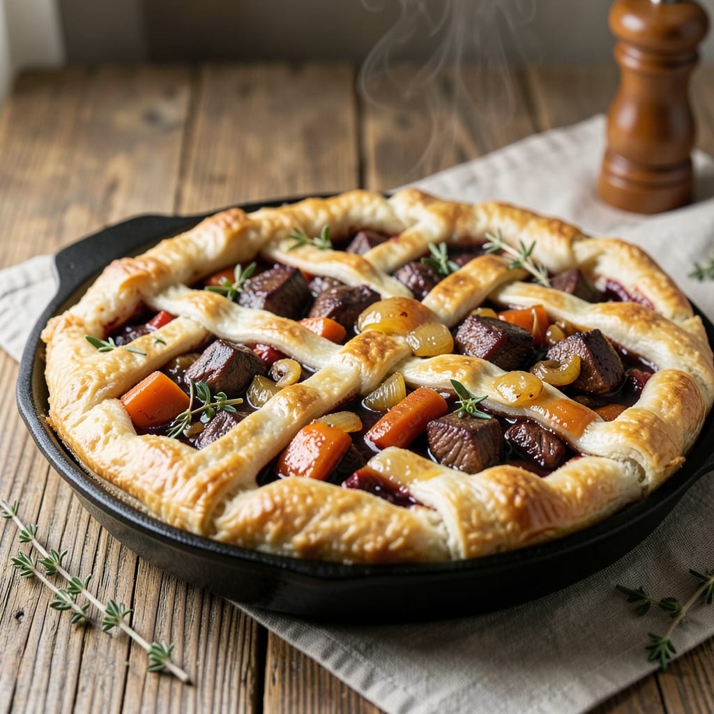 Beef and Beer Pie Recipe: Flaky Crust Envelops Rich, Savory Filling