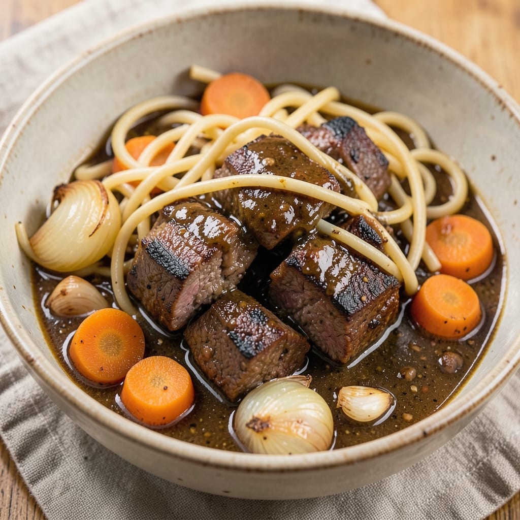 Beef and Noodles Brown Gravy Recipe: Deep, Rich Flavor from Slow-Braised Beef
