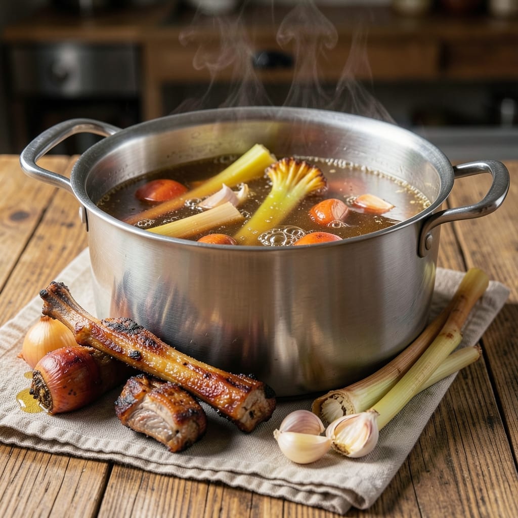 Basic Beef Bone Broth Recipe: Slow-Simmered Umami Gold From Scraps