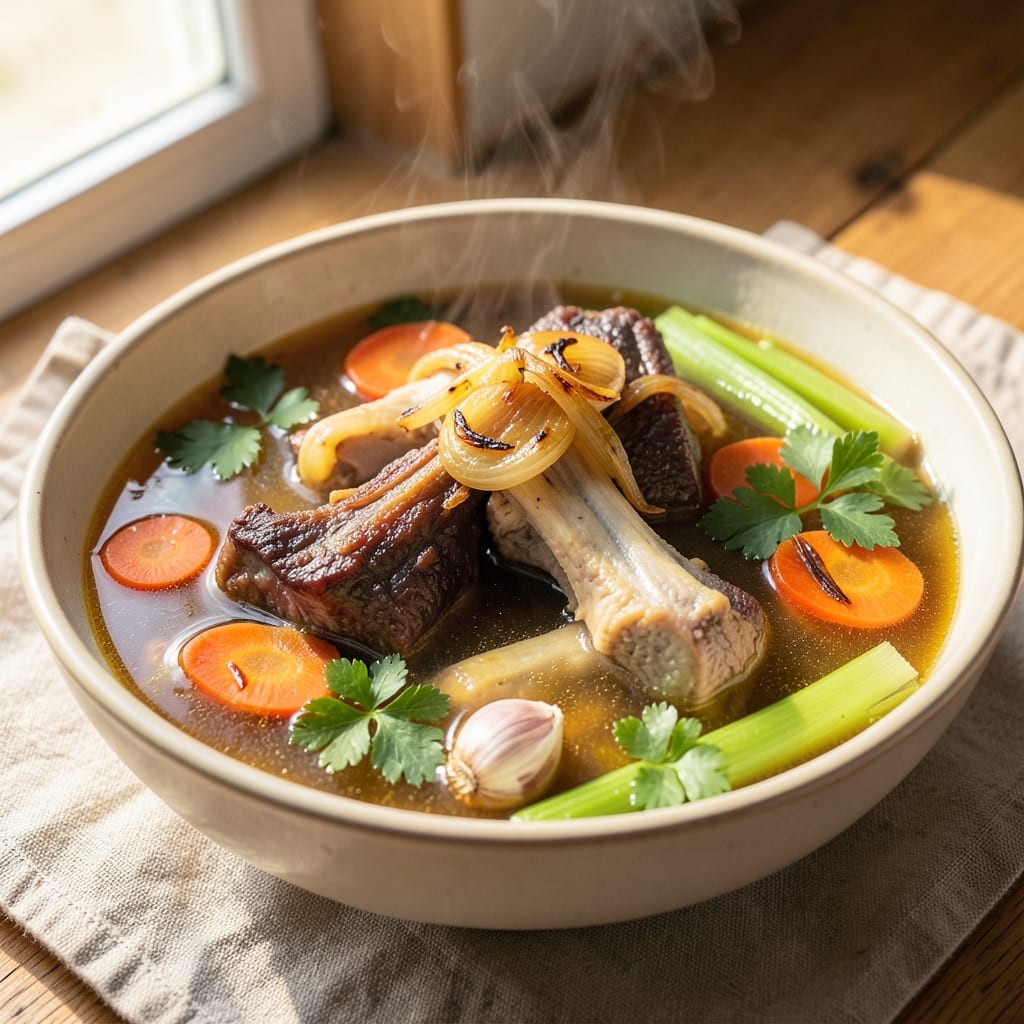 Beef and Chicken Bone Broth Recipe: Slow-Simmered Umami Depth in One Pot