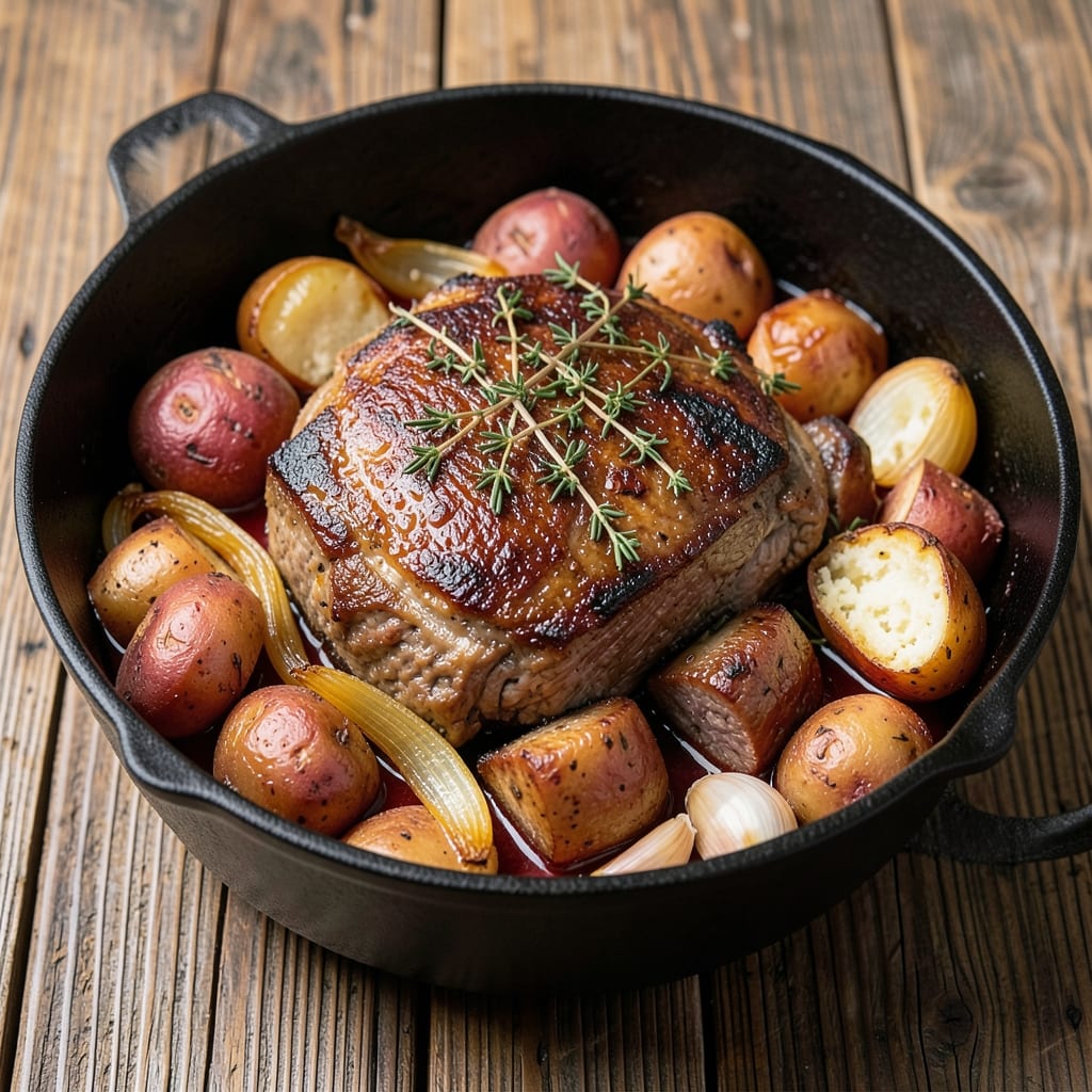 Beef Bake Recipe: Slow-Braised Beef With Caramelized Potatoes