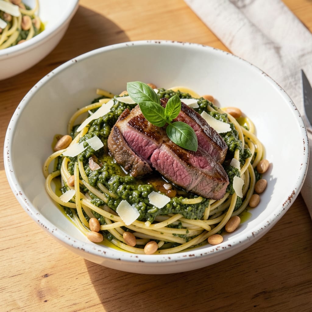 Beef Basil Pesto Pasta Recipe: Herb-Packed Richness in 20 Minutes