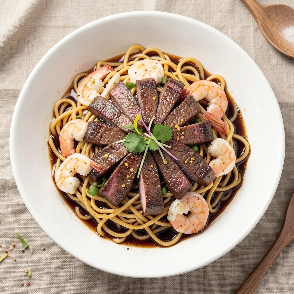 Beef and Shrimp Yakamein Recipe: Savory-Sweet Stir-Fry With Chewy Noodles and Umami Bombs