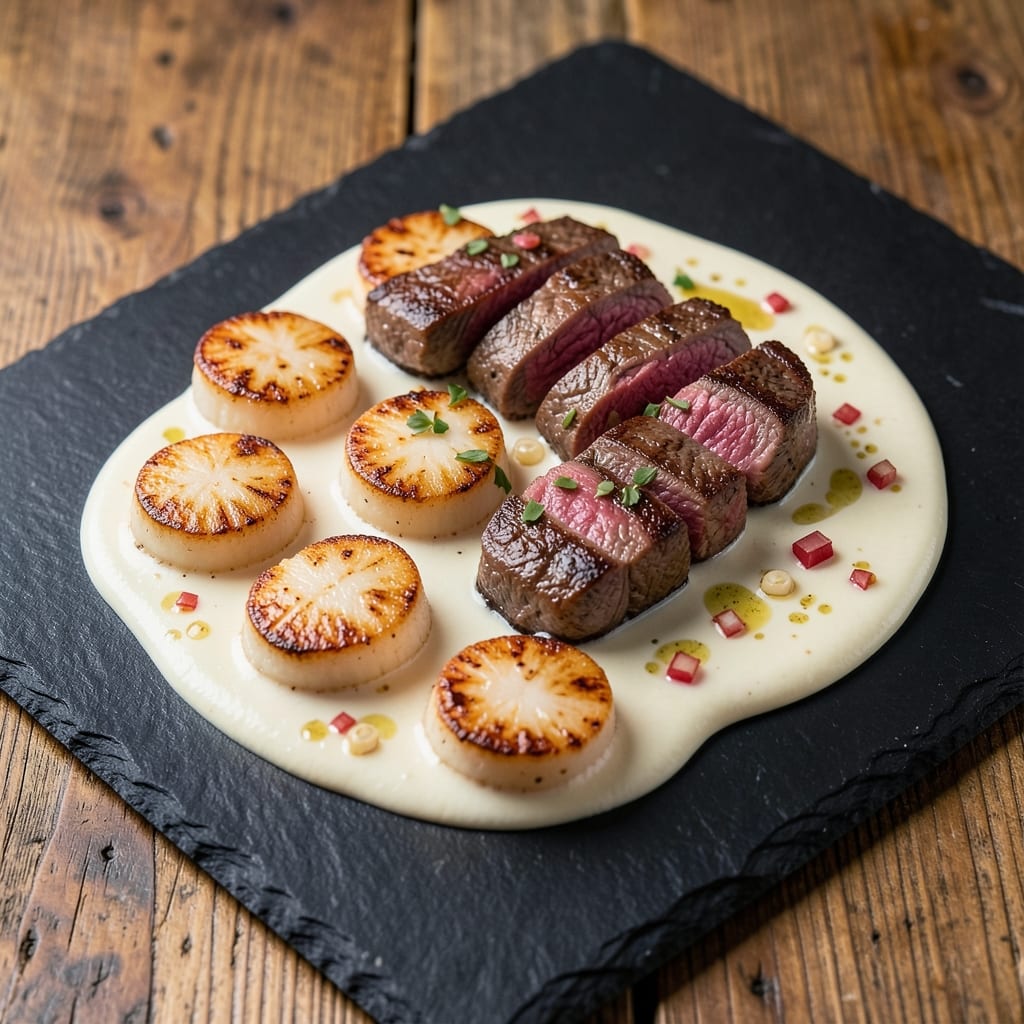 Beef and Scallops Recipe: Seared Richness With Buttery Scallop Bite