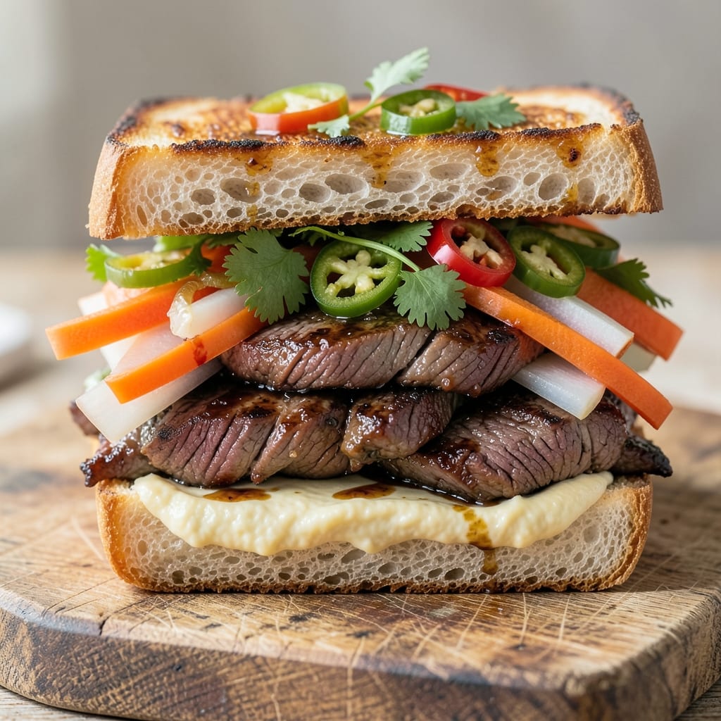Banh Mi Beef Sandwich Recipe: Crispy Baguette Hugging Spiced Marinated Beef