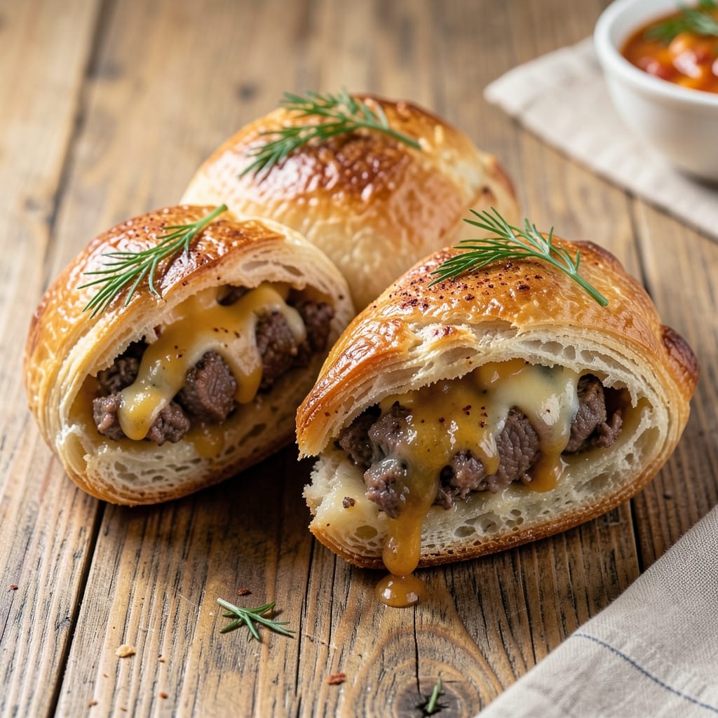 Beef and Cheese Piroshki Recipe: Flaky Dough Wrapped Around Melted Cheese