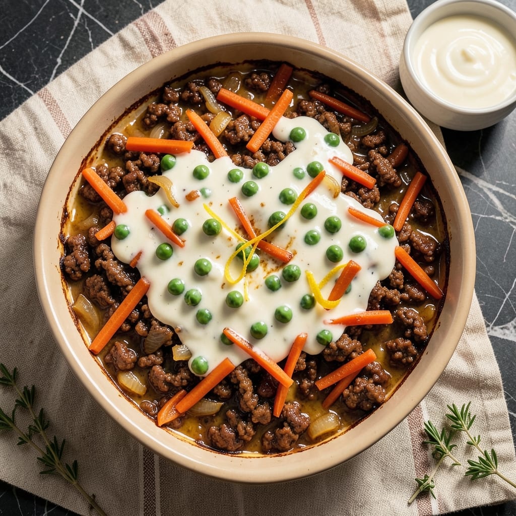 Baked Beef Casserole Recipe: Cheesy Crust Meets Tender Meat