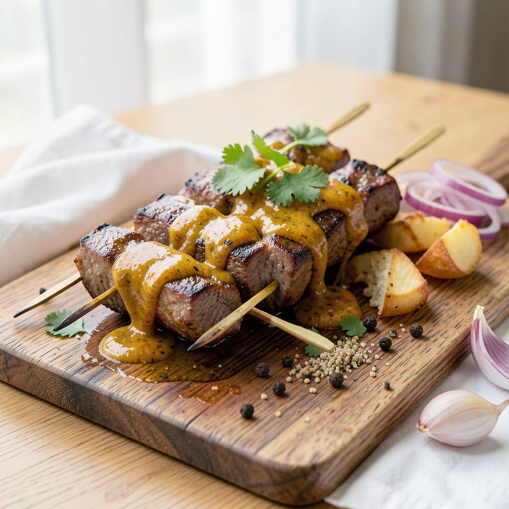 Beef Anticuchos Recipe: Skewered Peruvian Steak with Charred Spice Crunch