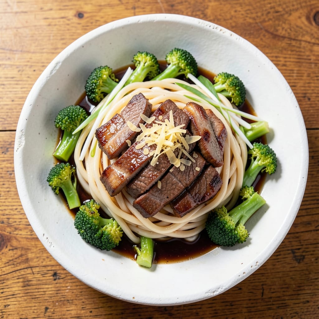 Beef and Broccoli Udon Noodles Recipe: Savory Soy-Ginger Beef with Chewy Noodles