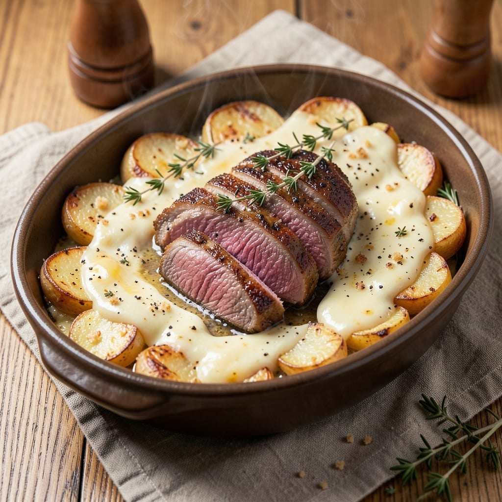 Beef and Potato Au Gratin Recipe: Cheese-Encased Comfort with Crispy Breadcrumbs