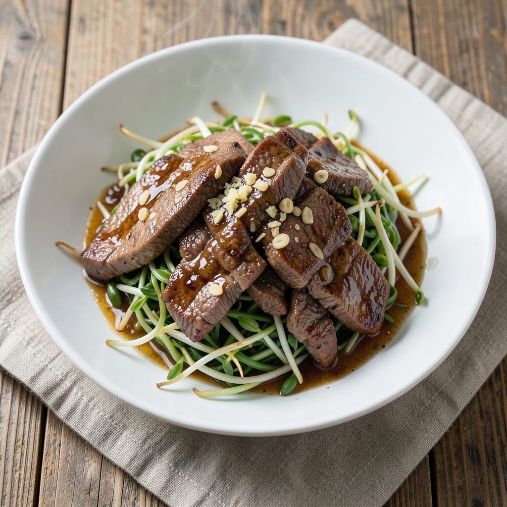 Beef and Bean Sprouts Recipe: Wok-Heated Crispy Beef with Fresh Crunch