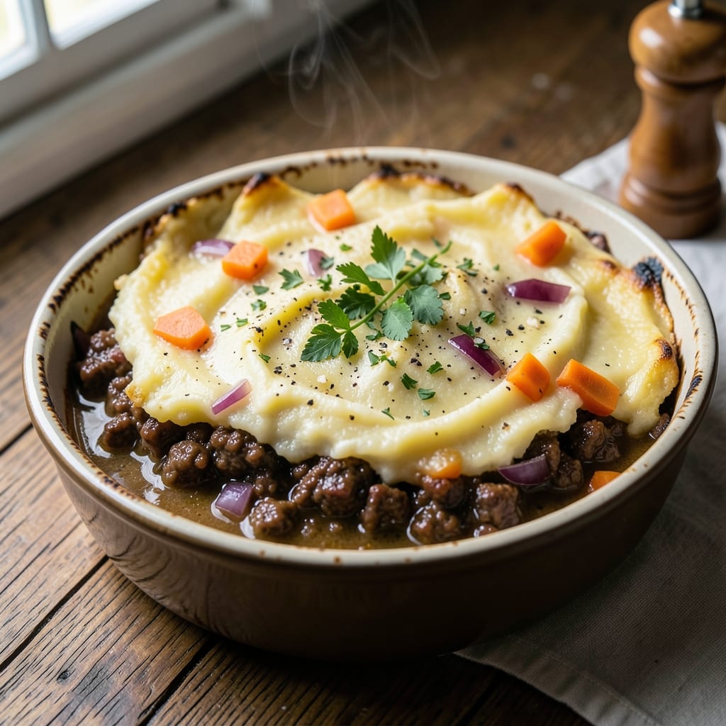 Beef and Potato Shepherd's Pie Recipe: Crispy Top, Savory Meat, One-Pan Magic