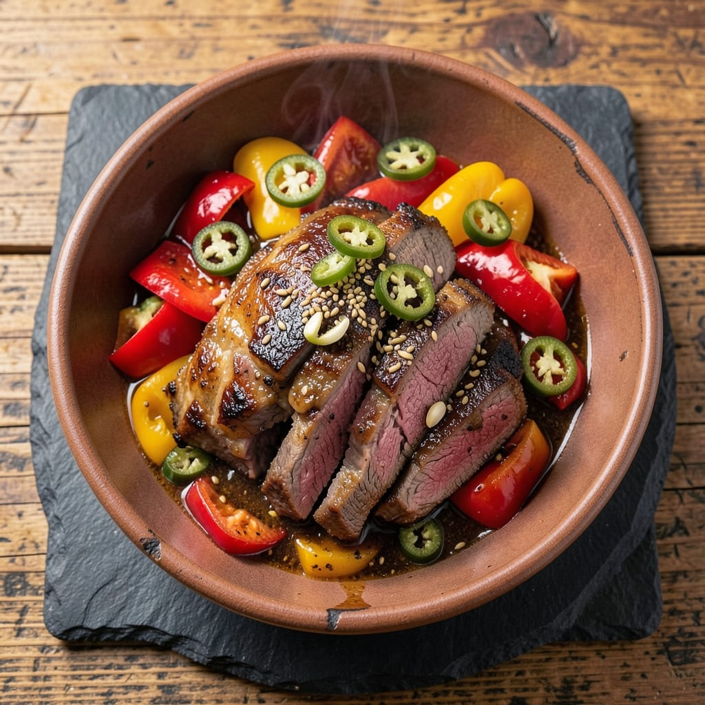 Beef and Pepper Bowl Recipe: Smoky Paprika-Kissed Beef With Crispy Peppers