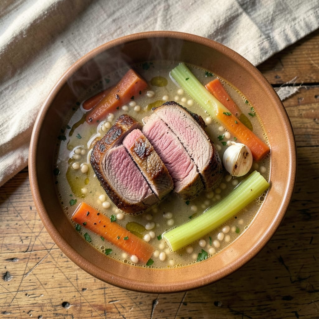 Barefoot Contessa's Beef and Barley Soup Recipe: One-Pot Heartiness With Herbs and Mushrooms