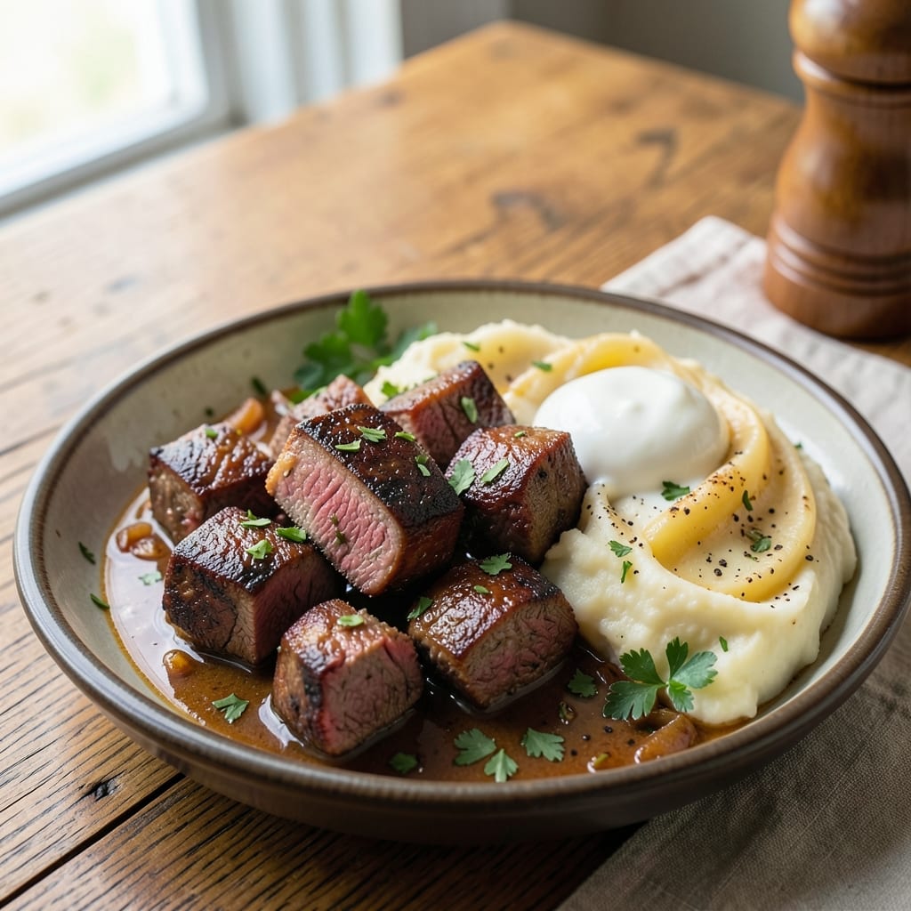 Beef and Mash Recipe: Crispy Top, Creamy Potato Clouds