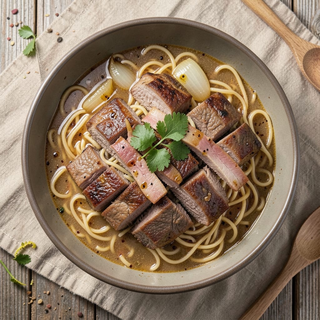 Beef and Noodle Soup Crock Pot Recipe: Slow-Simmered Depth With Caramelized Beef Bites