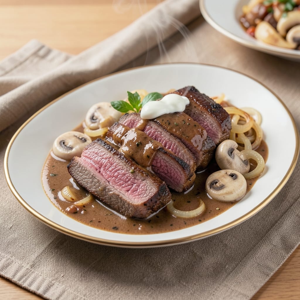 Beat Bobby Flay's Beef Stroganoff Recipe: Smooth Mushroom Sauce With Tender Beef Bites